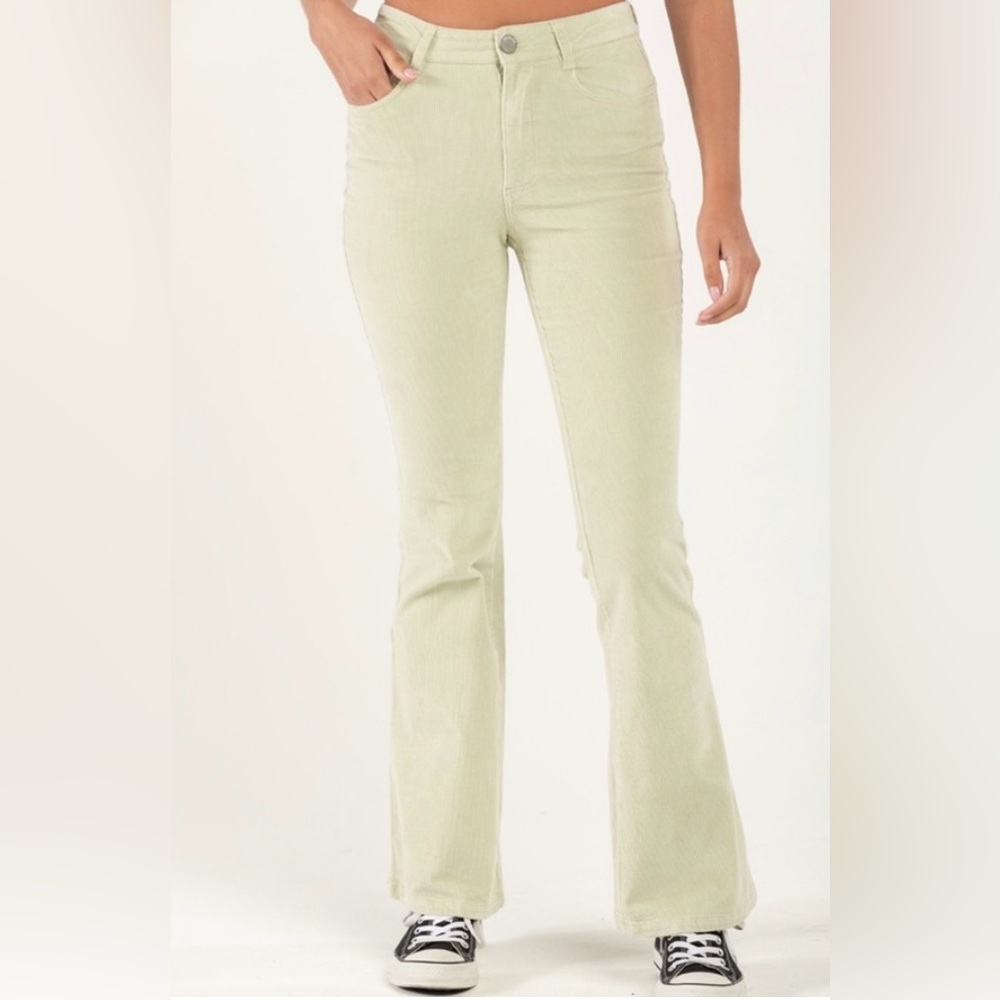 RSQ High Rise Corduroy Flare Pants l Size 27 l Color: Light Pistachio
